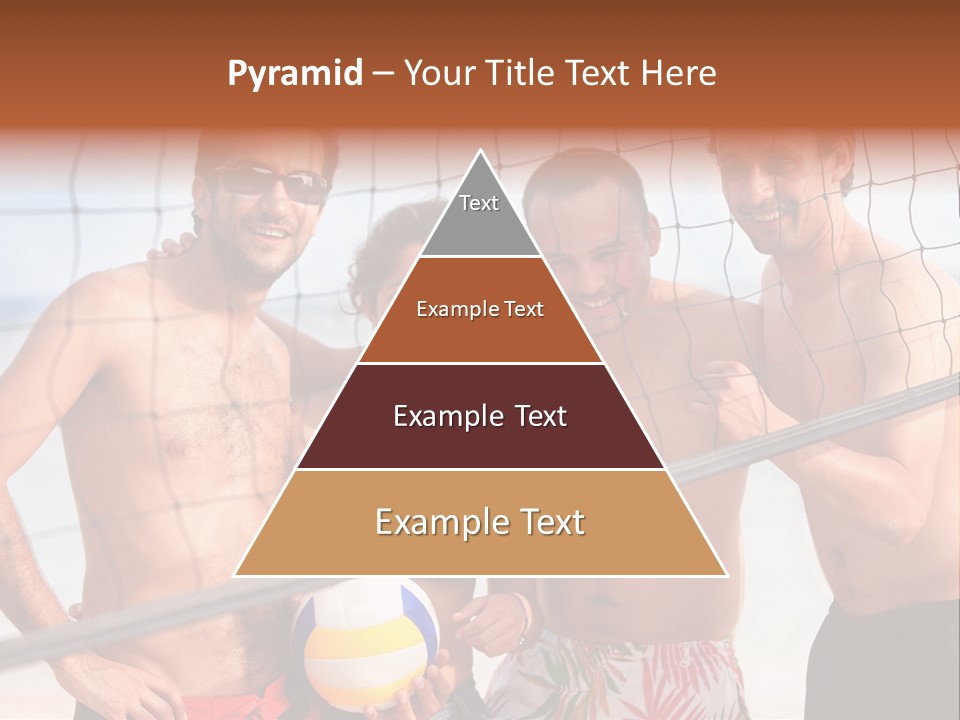 Volleyball Cheerful Ball PowerPoint Template