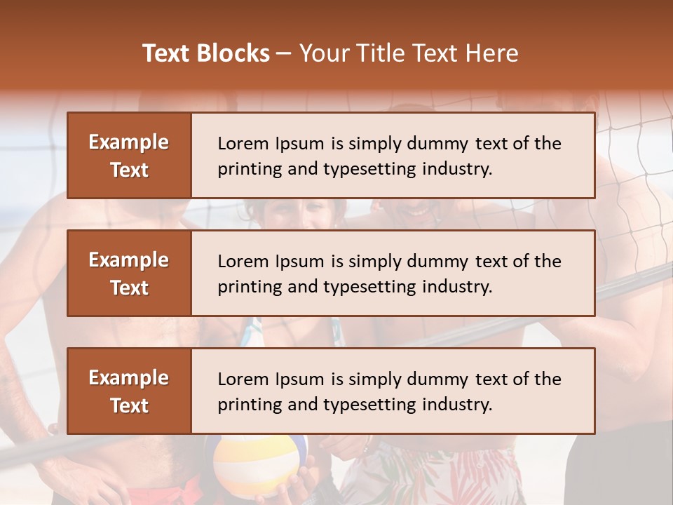 Volleyball Cheerful Ball PowerPoint Template
