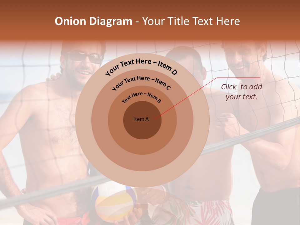 Volleyball Cheerful Ball PowerPoint Template