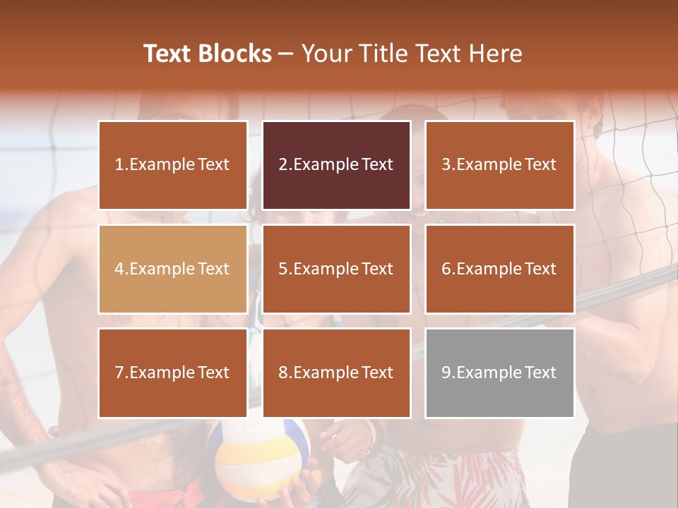 Volleyball Cheerful Ball PowerPoint Template