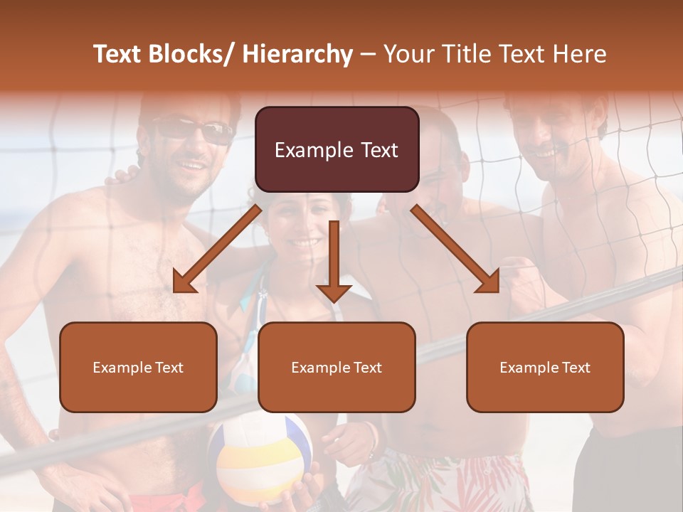 Volleyball Cheerful Ball PowerPoint Template