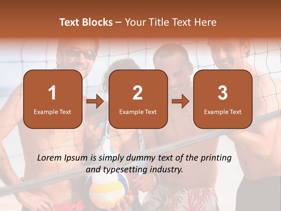 Volleyball Cheerful Ball PowerPoint Template