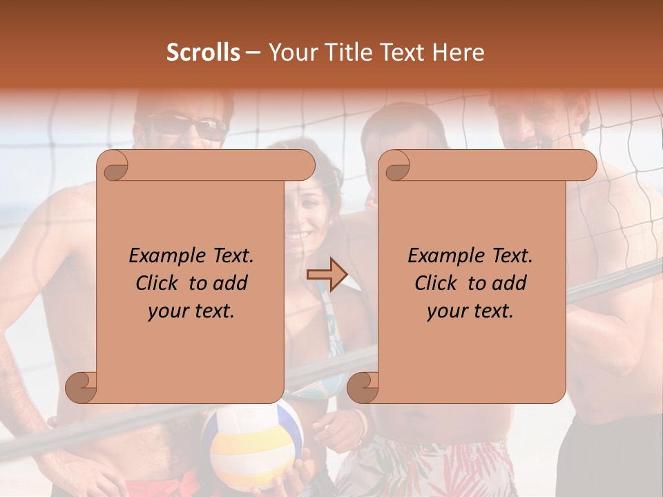 Volleyball Cheerful Ball PowerPoint Template