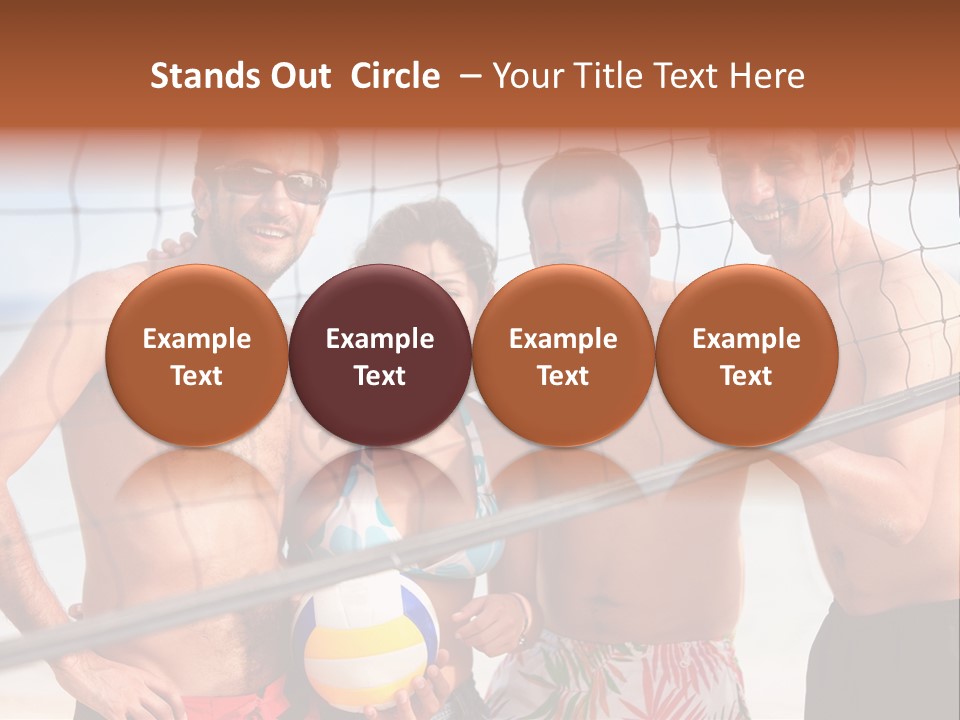 Volleyball Cheerful Ball PowerPoint Template