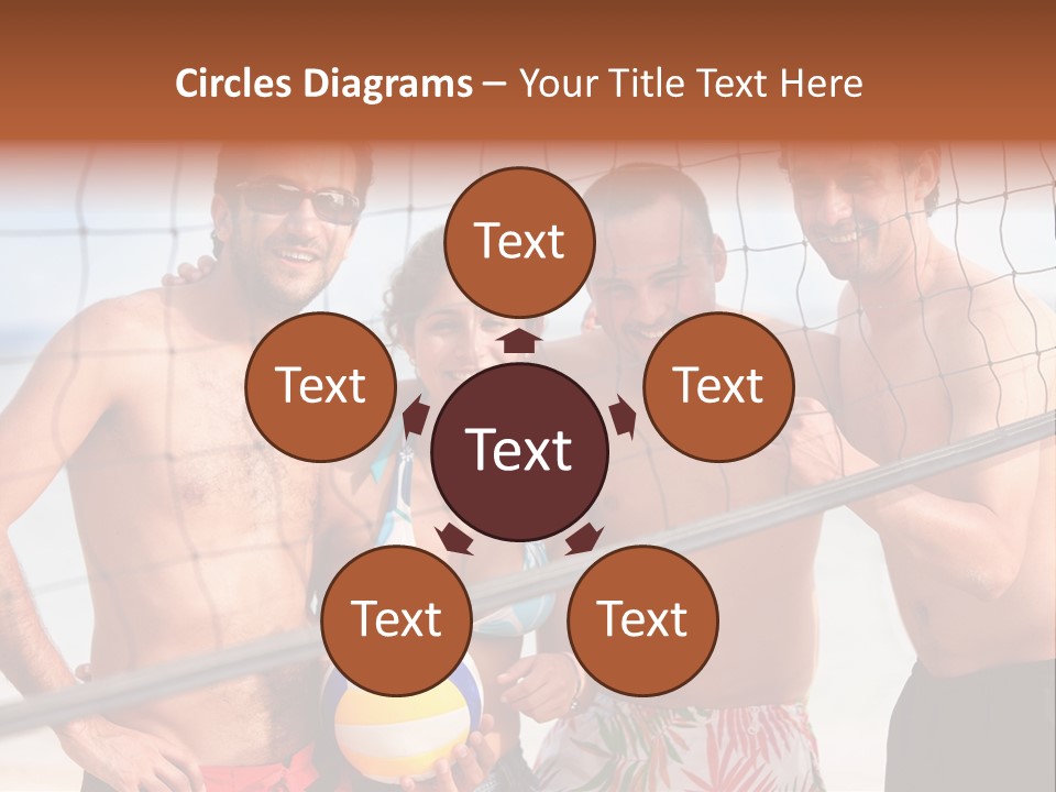 Volleyball Cheerful Ball PowerPoint Template