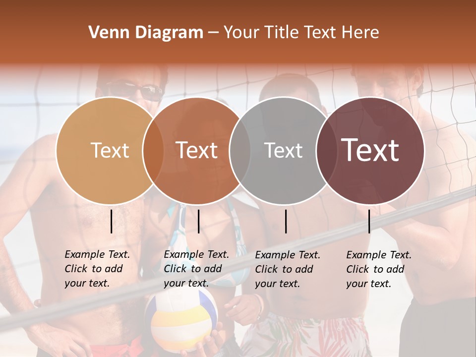 Volleyball Cheerful Ball PowerPoint Template