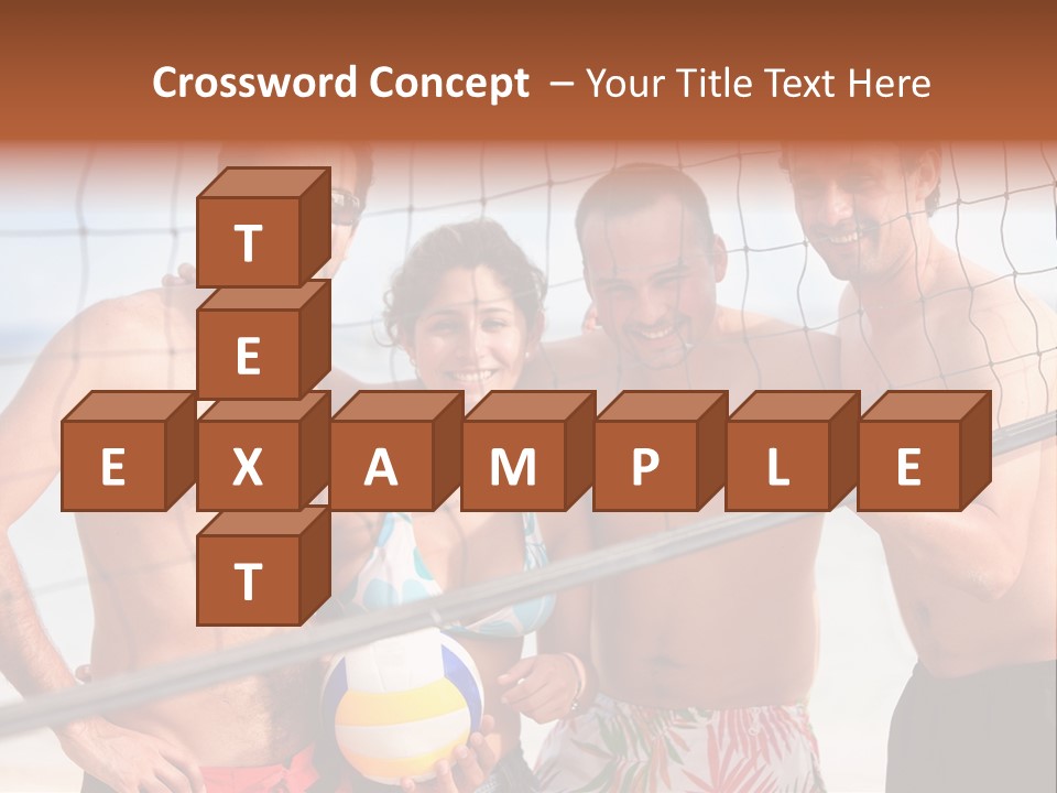 Volleyball Cheerful Ball PowerPoint Template