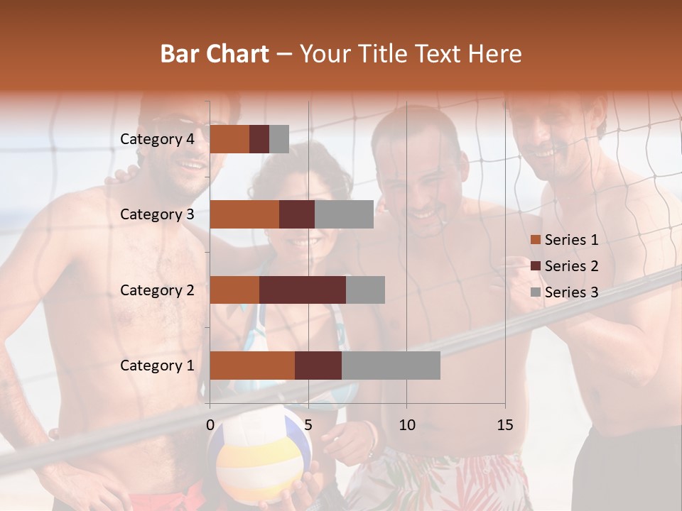 Volleyball Cheerful Ball PowerPoint Template