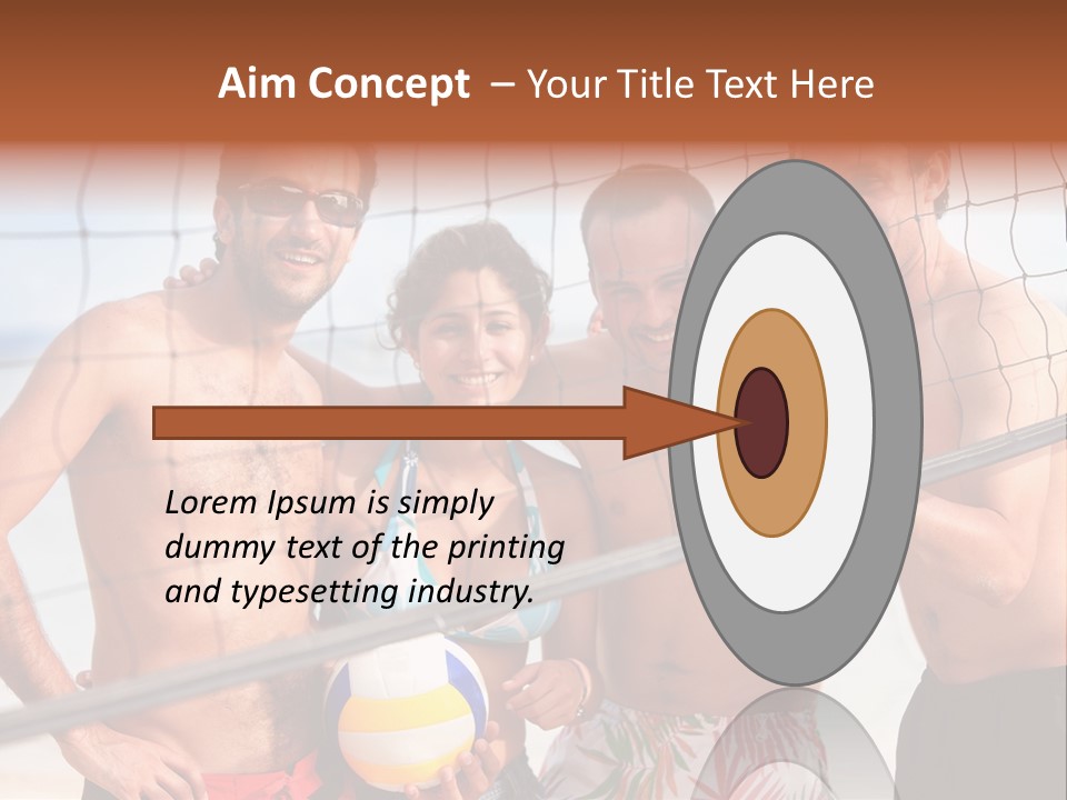 Volleyball Cheerful Ball PowerPoint Template