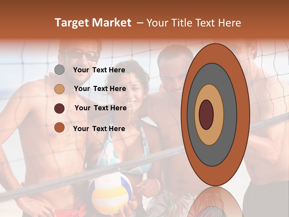 Volleyball Cheerful Ball PowerPoint Template