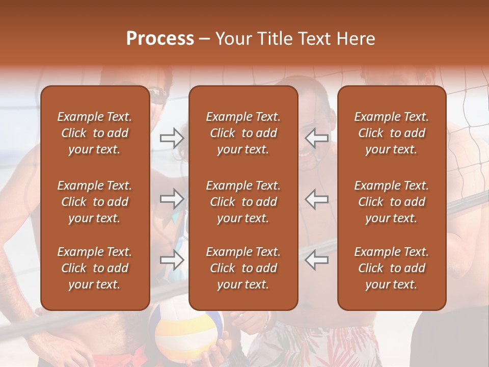 Volleyball Cheerful Ball PowerPoint Template