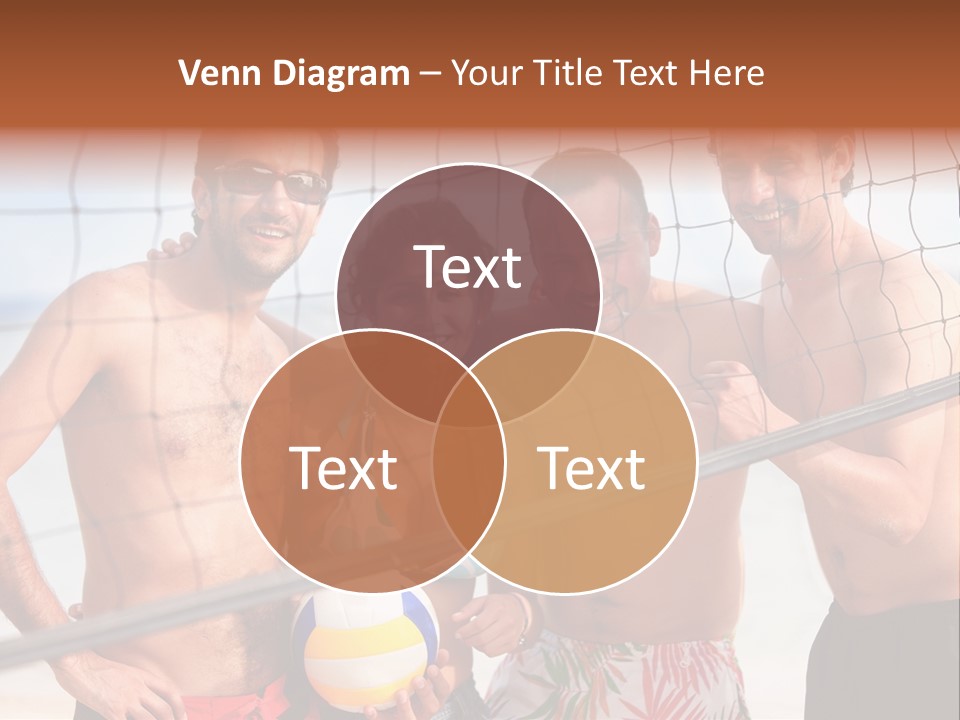 Volleyball Cheerful Ball PowerPoint Template