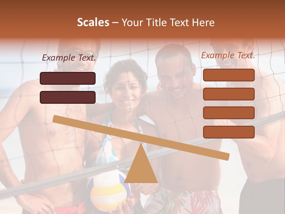 Volleyball Cheerful Ball PowerPoint Template