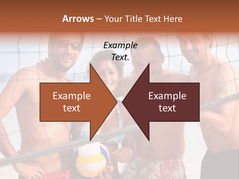 Volleyball Cheerful Ball PowerPoint Template