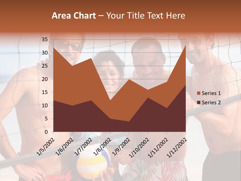 Volleyball Cheerful Ball PowerPoint Template