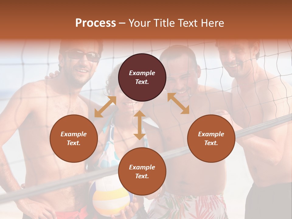 Volleyball Cheerful Ball PowerPoint Template