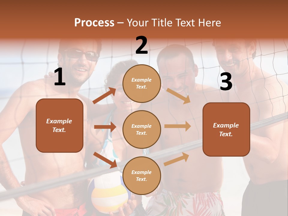 Volleyball Cheerful Ball PowerPoint Template