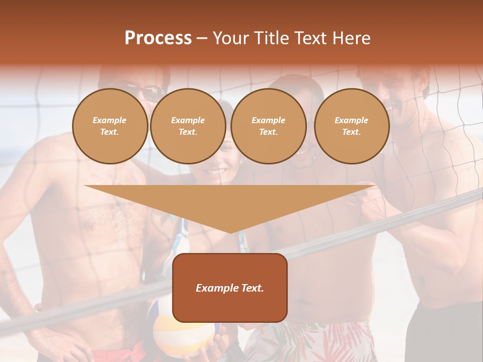 Volleyball Cheerful Ball PowerPoint Template