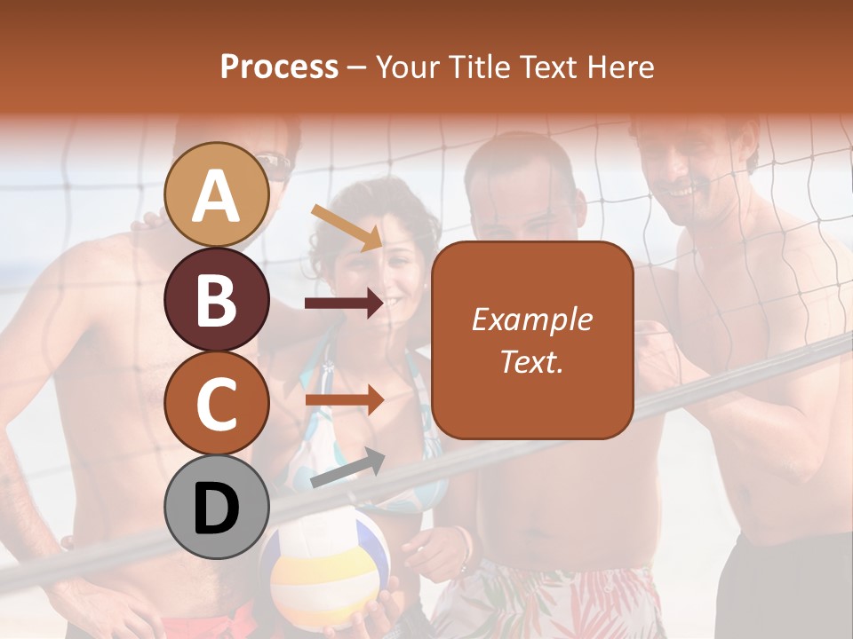 Volleyball Cheerful Ball PowerPoint Template