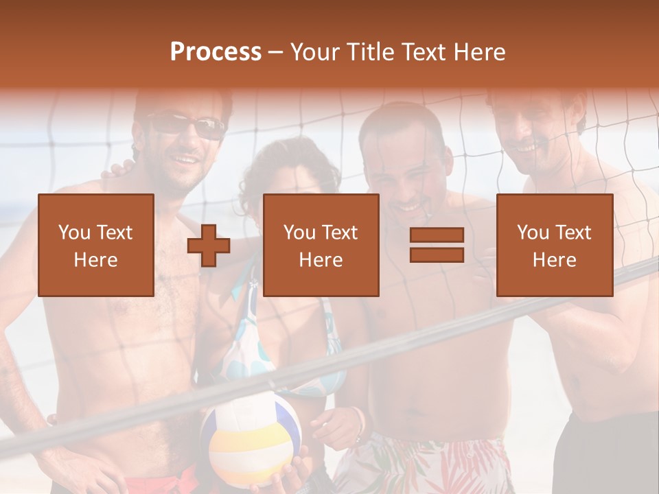 Volleyball Cheerful Ball PowerPoint Template