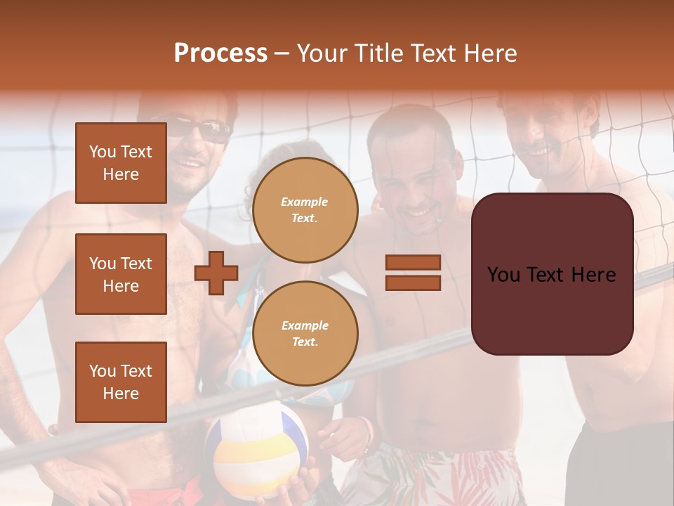 Volleyball Cheerful Ball PowerPoint Template