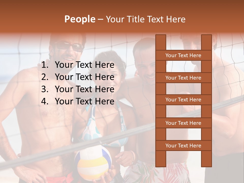 Volleyball Cheerful Ball PowerPoint Template