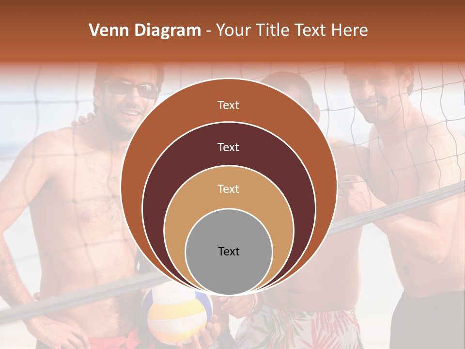 Volleyball Cheerful Ball PowerPoint Template