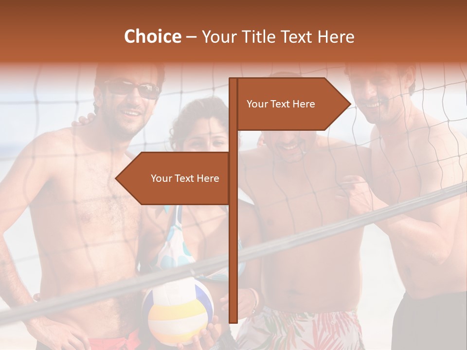 Volleyball Cheerful Ball PowerPoint Template