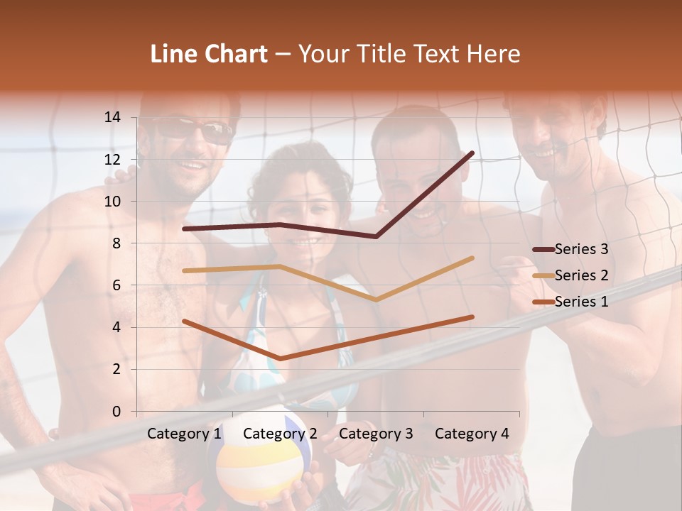 Volleyball Cheerful Ball PowerPoint Template