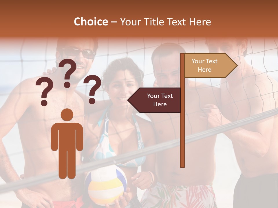 Volleyball Cheerful Ball PowerPoint Template