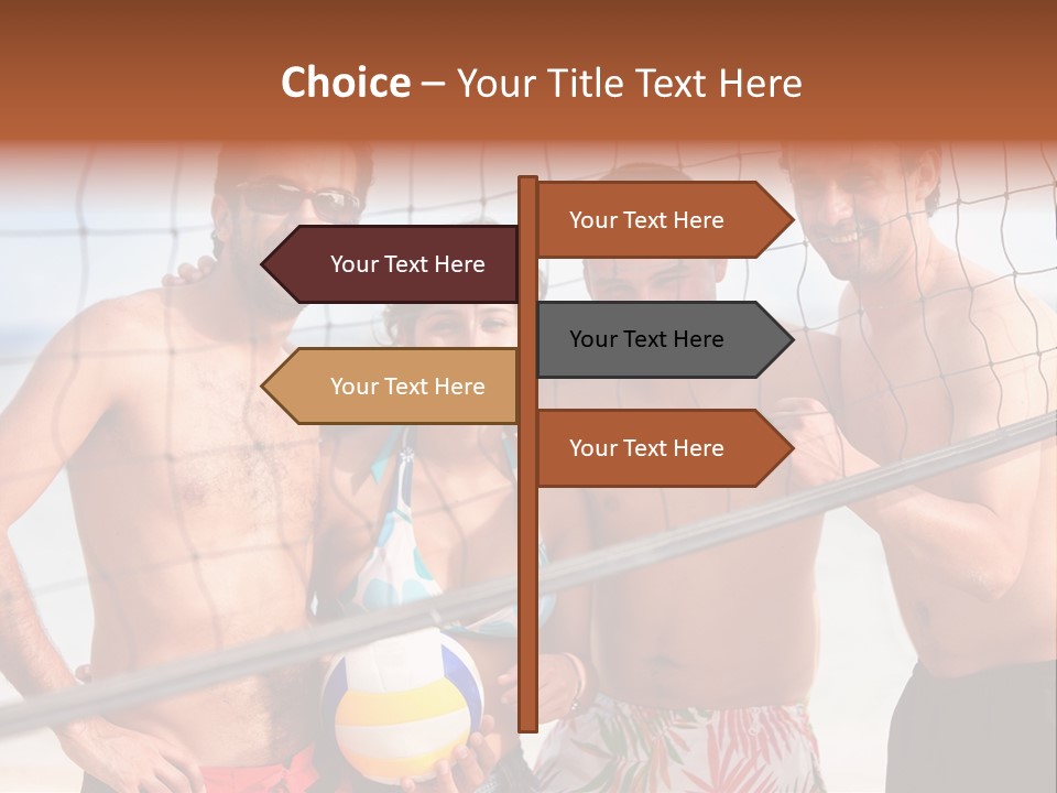 Volleyball Cheerful Ball PowerPoint Template