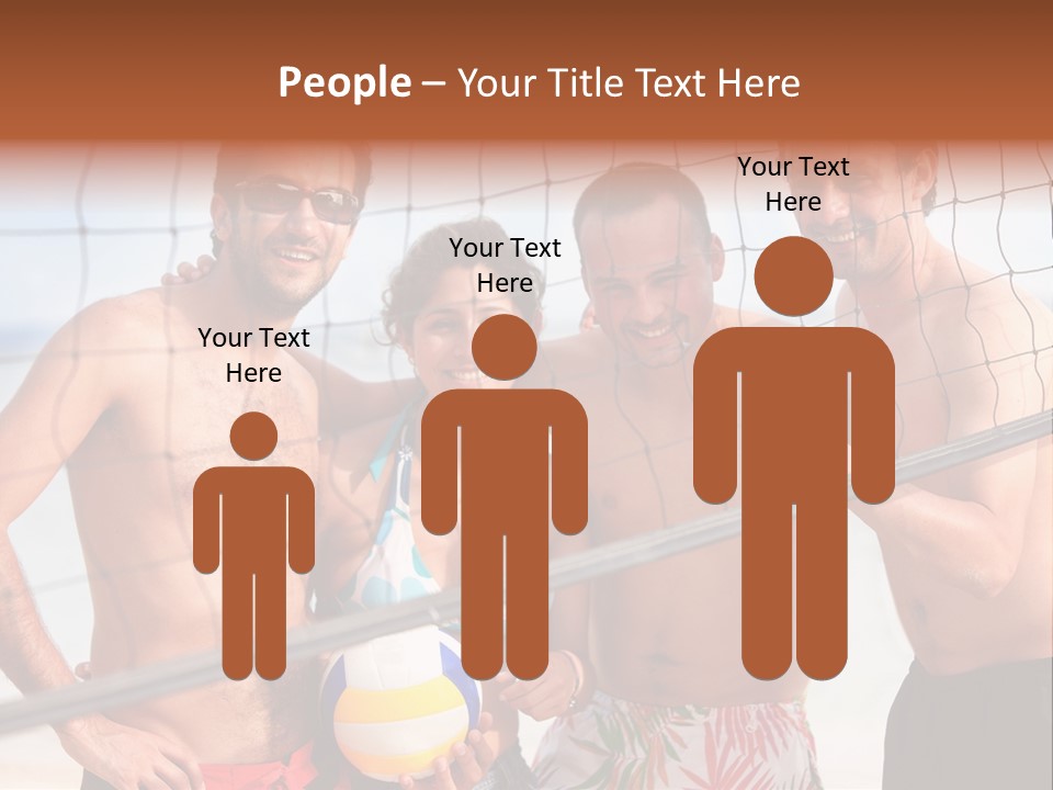 Volleyball Cheerful Ball PowerPoint Template