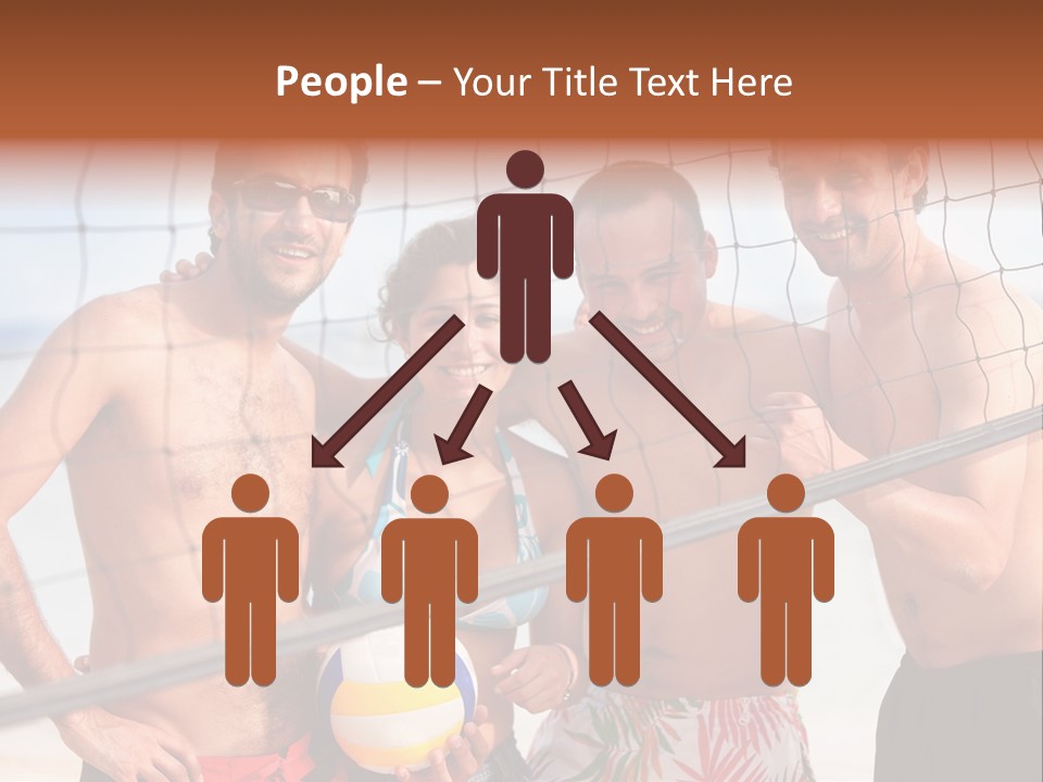 Volleyball Cheerful Ball PowerPoint Template