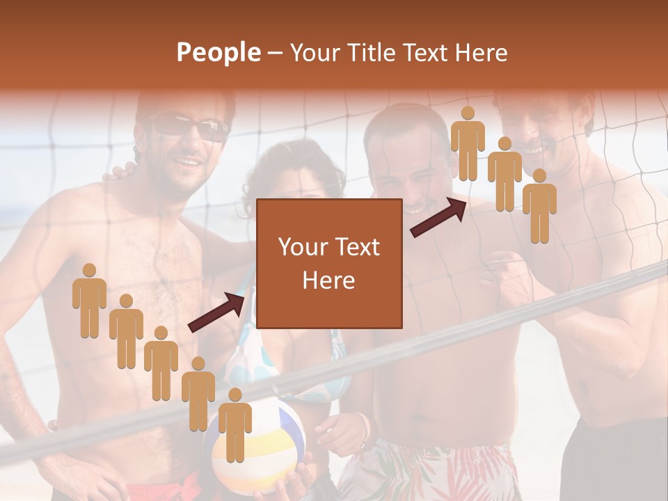 Volleyball Cheerful Ball PowerPoint Template