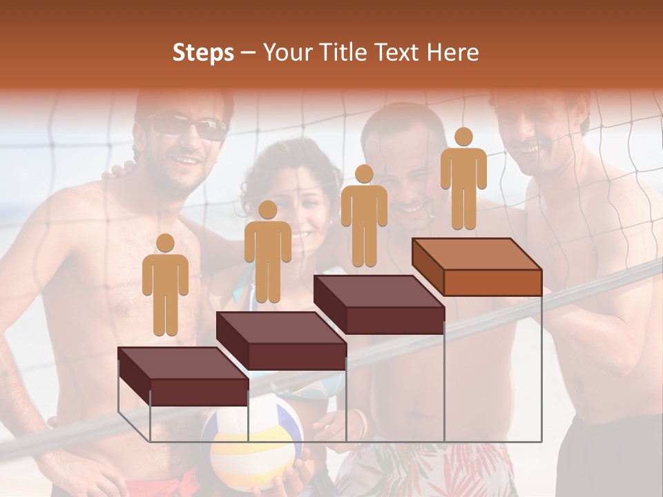 Volleyball Cheerful Ball PowerPoint Template