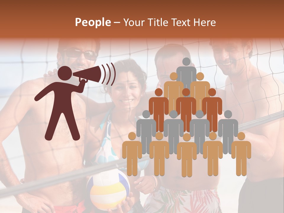 Volleyball Cheerful Ball PowerPoint Template