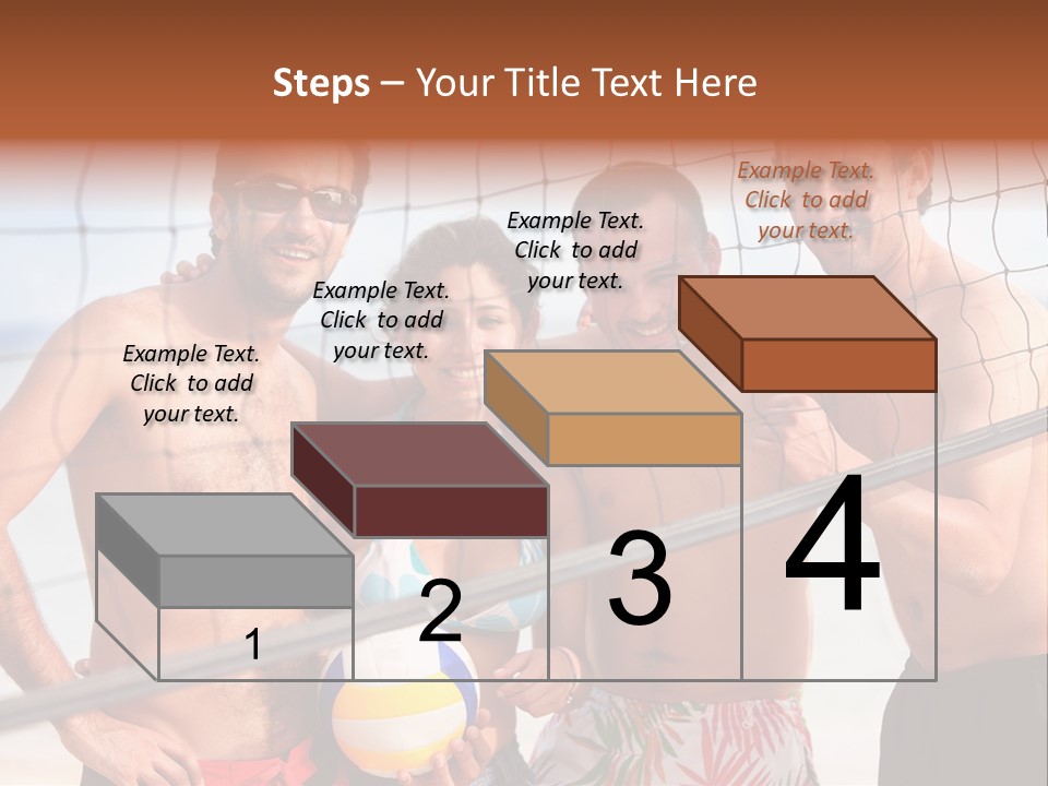 Volleyball Cheerful Ball PowerPoint Template