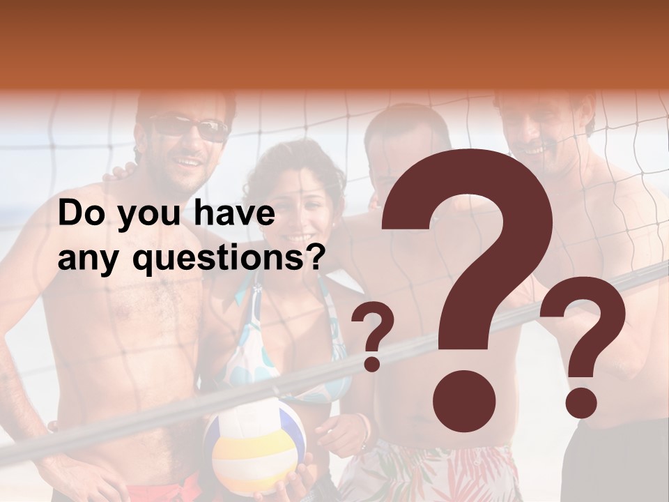 Volleyball Cheerful Ball PowerPoint Template