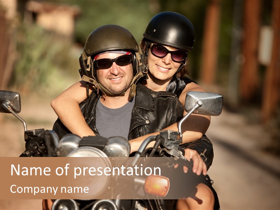 Cheerful Helmet Road PowerPoint Template