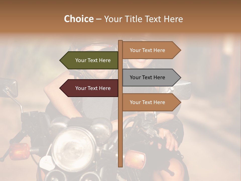 Cheerful Helmet Road PowerPoint Template