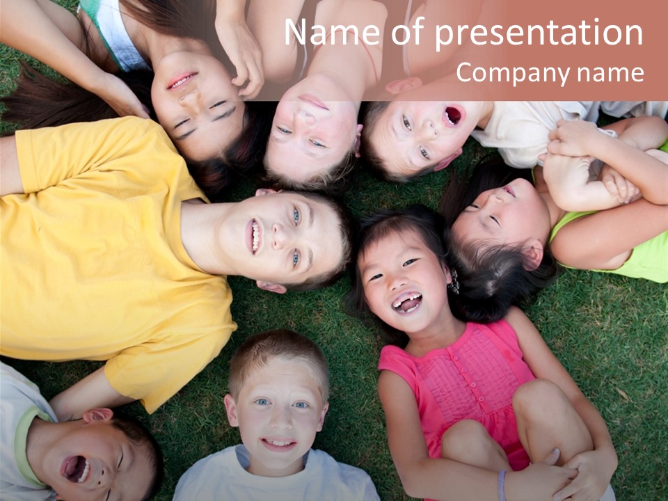 Girls Smiling Family PowerPoint Template