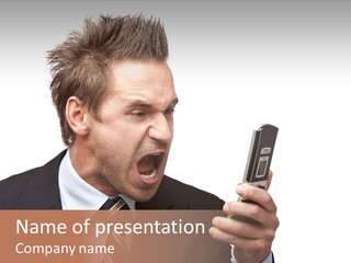 Dressed Aggressive Handsome PowerPoint Template