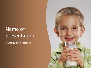 Nutrition Kid Milk Pure PowerPoint Template