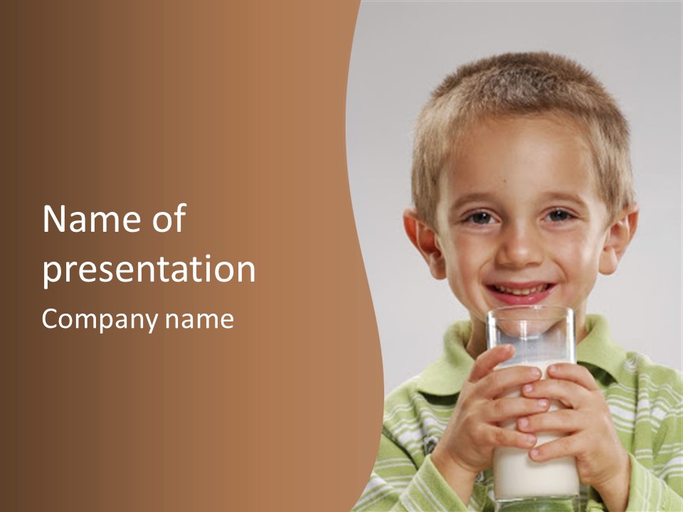 Nutrition Kid Milk Pure PowerPoint Template