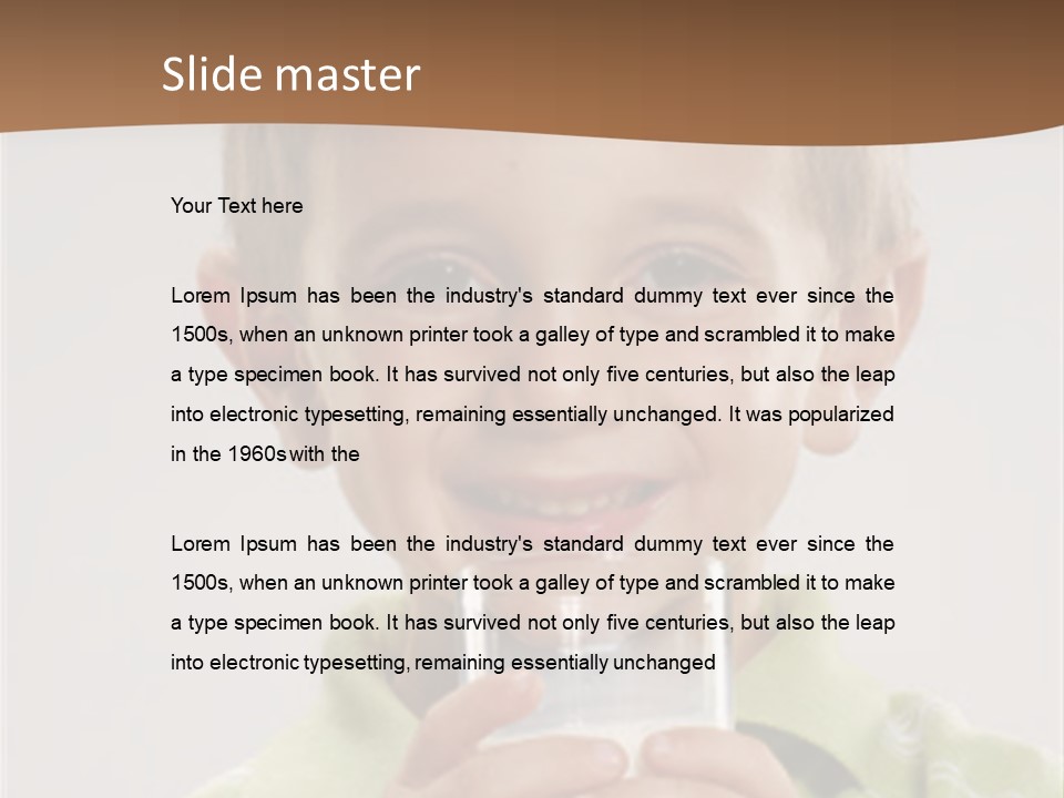 Nutrition Kid Milk Pure PowerPoint Template