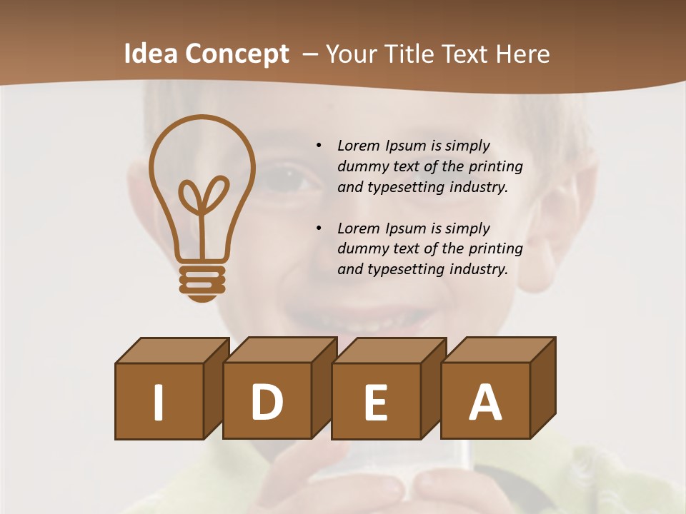 Nutrition Kid Milk Pure PowerPoint Template