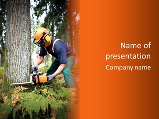 Cutting Tool Chainsaw PowerPoint Template