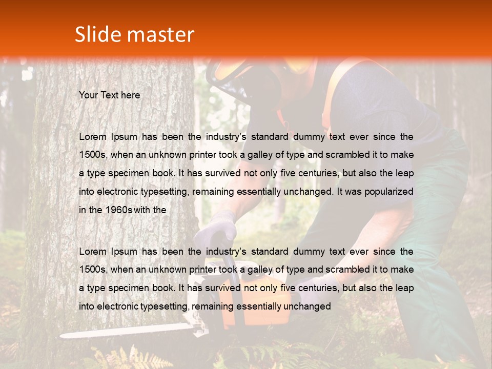 Cutting Tool Chainsaw PowerPoint Template