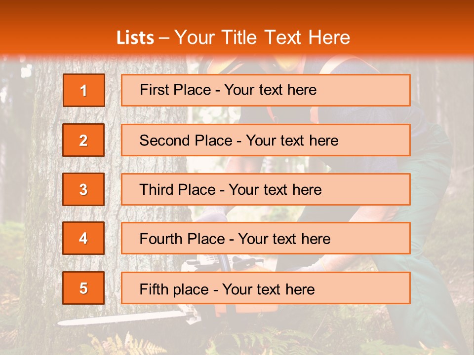 Cutting Tool Chainsaw PowerPoint Template