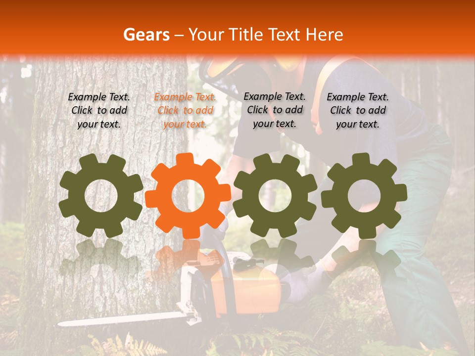 Cutting Tool Chainsaw PowerPoint Template